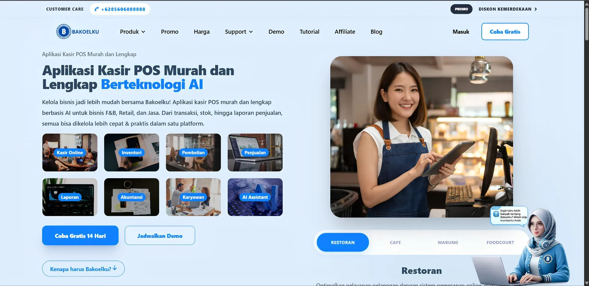 Portofolio jasa pembuatan website FnB Bakoelku - BuatWebsite-Ku Surabaya