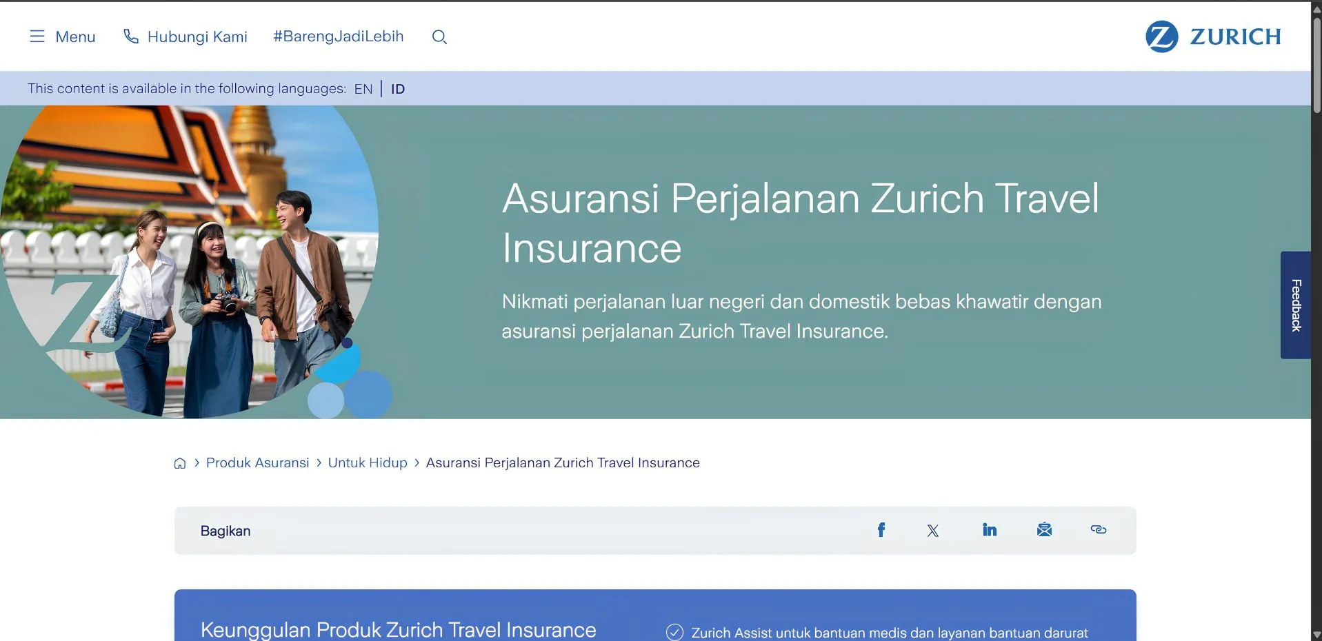 Portofolio jasa pembuatan website agensi Zurich - BuatWebsite-Ku Surabaya