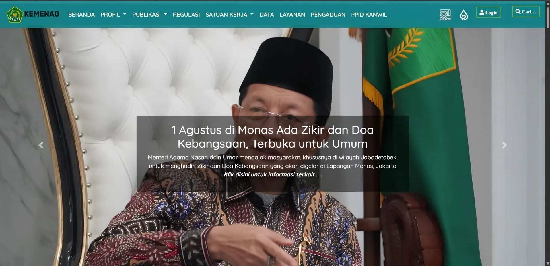 Portofolio jasa pembuatan website pemerintahan Kemenag Sumbar - BuatWebsite-Ku Surabaya