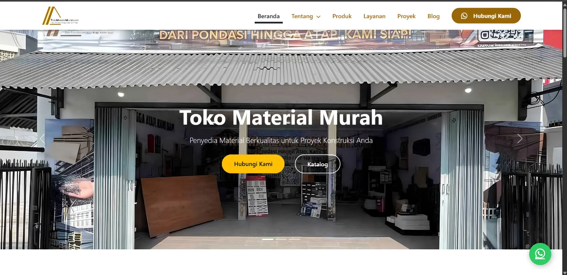 Portofolio jasa pembuatan website toko Toko Material Murah - BuatWebsite-Ku Surabaya